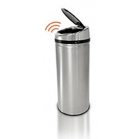 iTouchless 8 Gallon Round Stainless Steel Automatic Sensor Touchless Trash Can