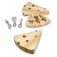 Picnic Time Swiss - Natural Wood Cheese Board