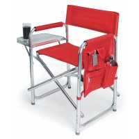 Picnic Time Sport Chair - Red W/Chrome Frame