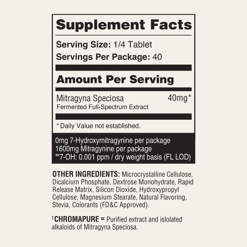Acend Kratom Tablets: High MIT Formula  160mg by Real Botanicals 10ct