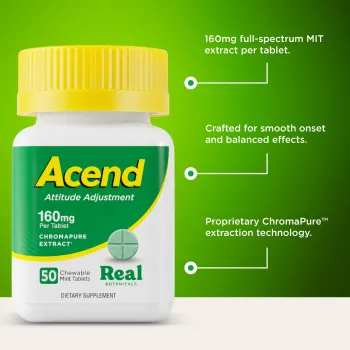 Acend Kratom Attitude Adjustment Tablets: High MIT Formula 160mg Tablets 50ct