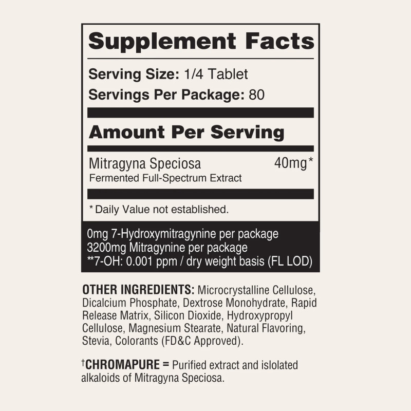 Acend Kratom Attitude Adjustment Tablets High MIT Formula 160mg Tablets 20ct