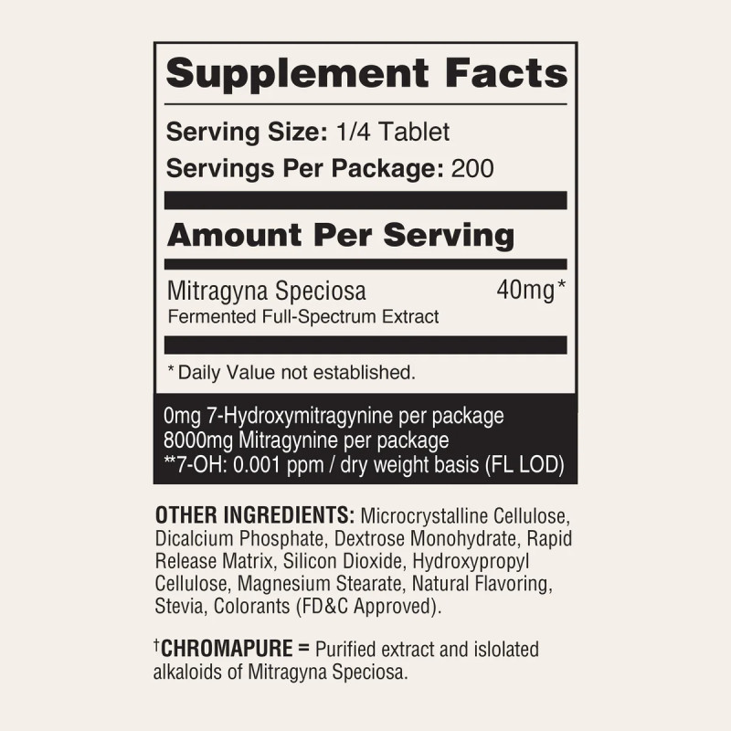 Acend Kratom Attitude Adjustment Tablets: High MIT Formula 160mg Tablets 50ct