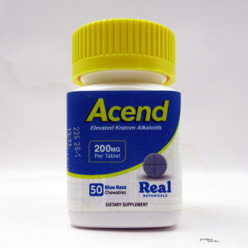 Acend Kratom Attitude Adjustment Tablets: High MIT Formula 200mg Chewable Tablets (Blue Razz Flavor) 50ct