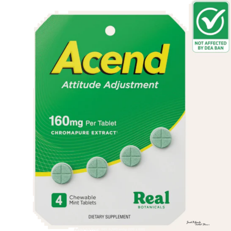 Acend Kratom Tablets: High MIT Formula  160mg by Real Botanicals 4ct