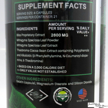 Bliss Xtra Maeng Da Kratom - The Natural Way to Feel Good Fast (84 Capsules)