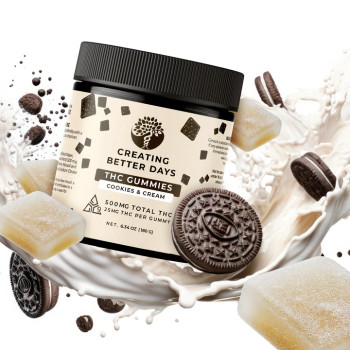Creating Better Days 25mg Delta 9 Gummies - Cookies and Cream Flavor (30ea)