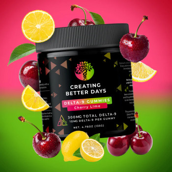 Creating Better Days THC Gummies - 10mg Cherry Lime - Medium Potency  (30ea)