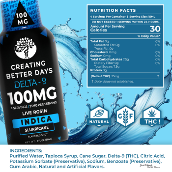 Creating Better Days THC Shots High Potency Strawberry Kush Flavor 100mg (1ea)