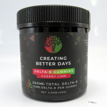 Creating Better Days THC Gummies - 10mg Cherry Lime - Medium Potency  (30ea)