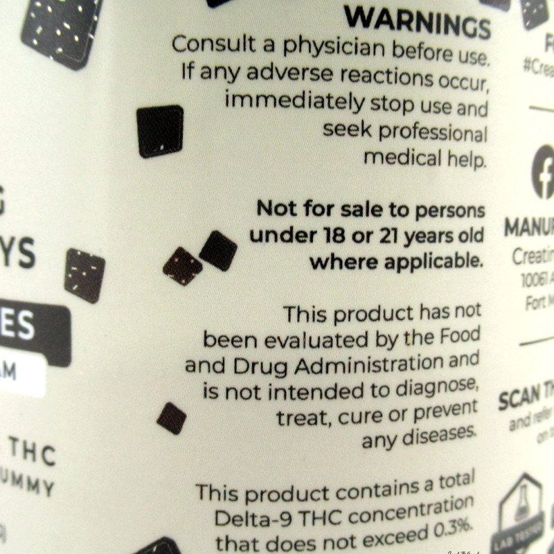 Creating Better Days 25mg Delta 9 Gummies - Cookies and Cream Flavor (30ea)