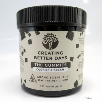 Creating Better Days 25mg Delta 9 Gummies - Cookies and Cream Flavor (30ea)