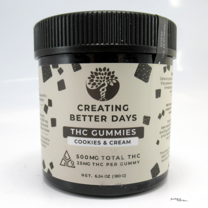 Creating Better Days 25mg Delta 9 Gummies - Cookies and Cream Flavor (30ea)