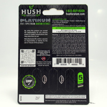 Hush Platinum Full Spectrum Kratom Extract Capsules (5ct)