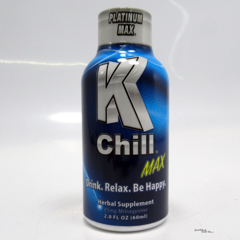 K-Chill - 2oz Platinum MAX Kratom Shot - Drink ~ Relax ~ Be Happy (12ea)