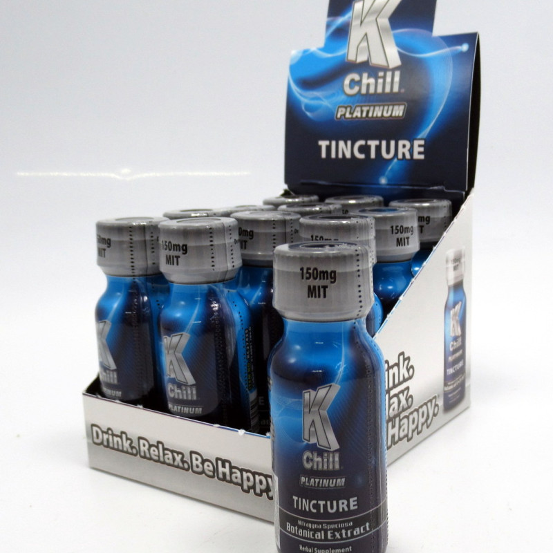 K-Chill - Platinum Tincture Kratom Shot (15ml)(150MIT) - Drink ~ Relax ~ Be Happy (12ea)