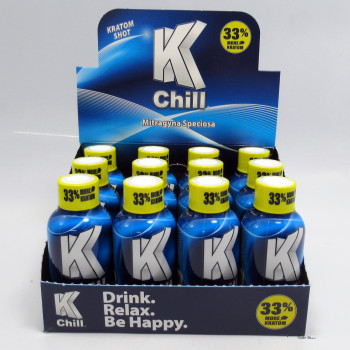 K Chill - 2oz Kratom Shot 33% More Kratom - Drink ~ Relax ~ Be Happy (12ea)
