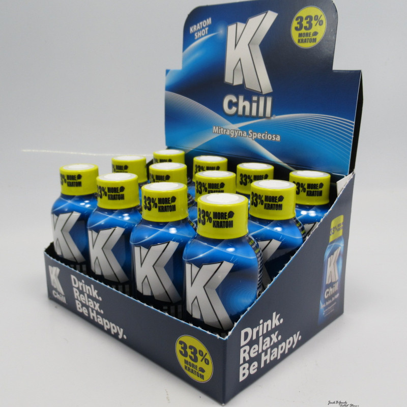 K-Chill - 2oz Kratom Shot 33% More Kratom - Drink ~ Relax ~ Be Happy (12ea)