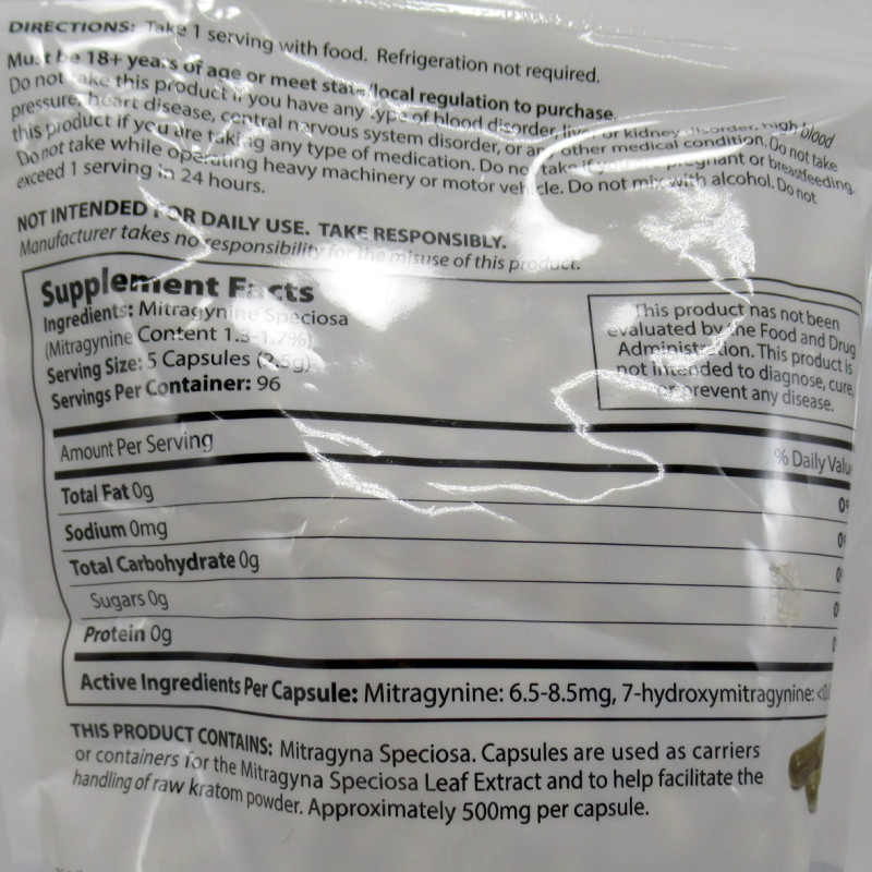 K-Chill White Lightning Maeng Da Capsules - Hurry Up and Relax (480ea)