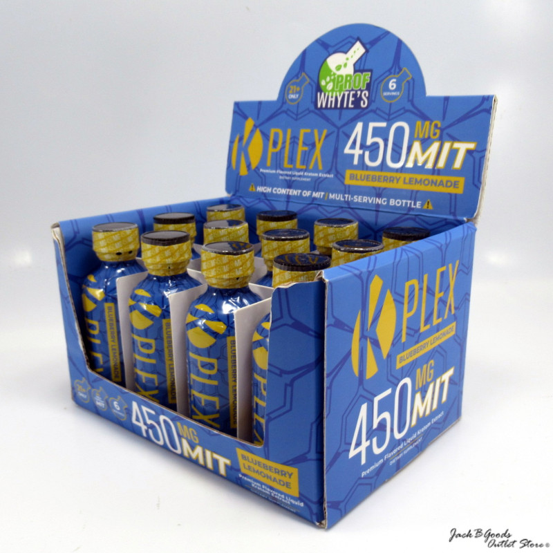 K Plex Premium Blueberry Lemonade Flavored  Kratom Extract Shot (450mg MIT)(12)