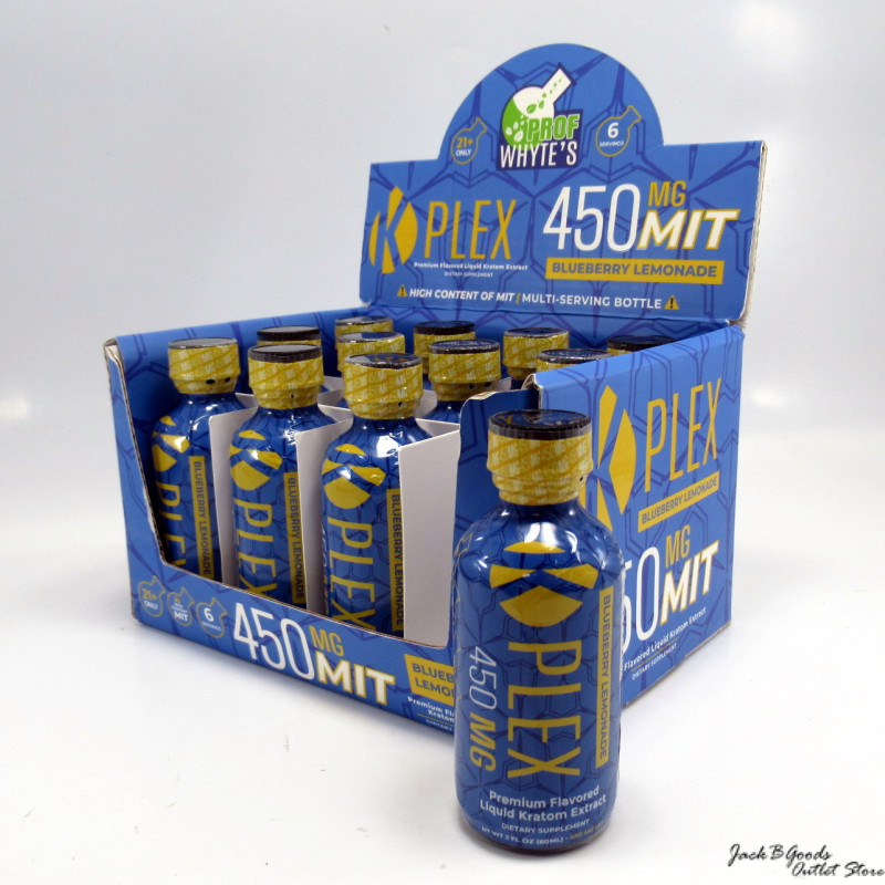 K Plex Premium Blueberry Lemonade Flavored  Kratom Extract Shot (450mg MIT)(12)