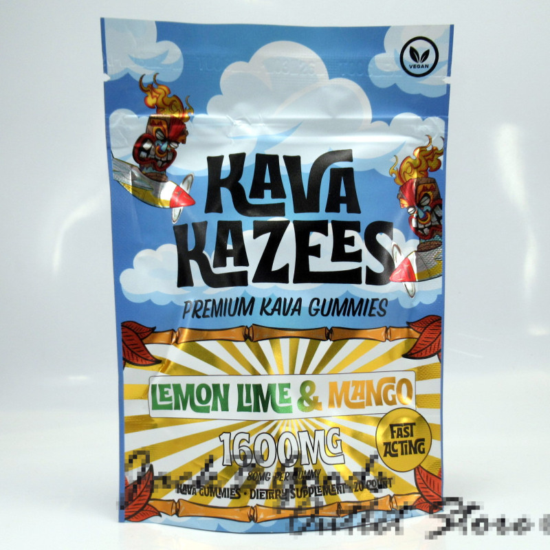Kava Kazees Primium Kava Gummies - Lemon Lime & Mango Flavor - 1600mg