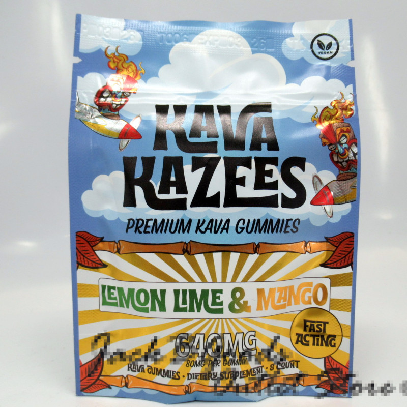 Kava Kazees Primium Kava Gummies - Lemon Lime & Mango Flavor - 640mg
