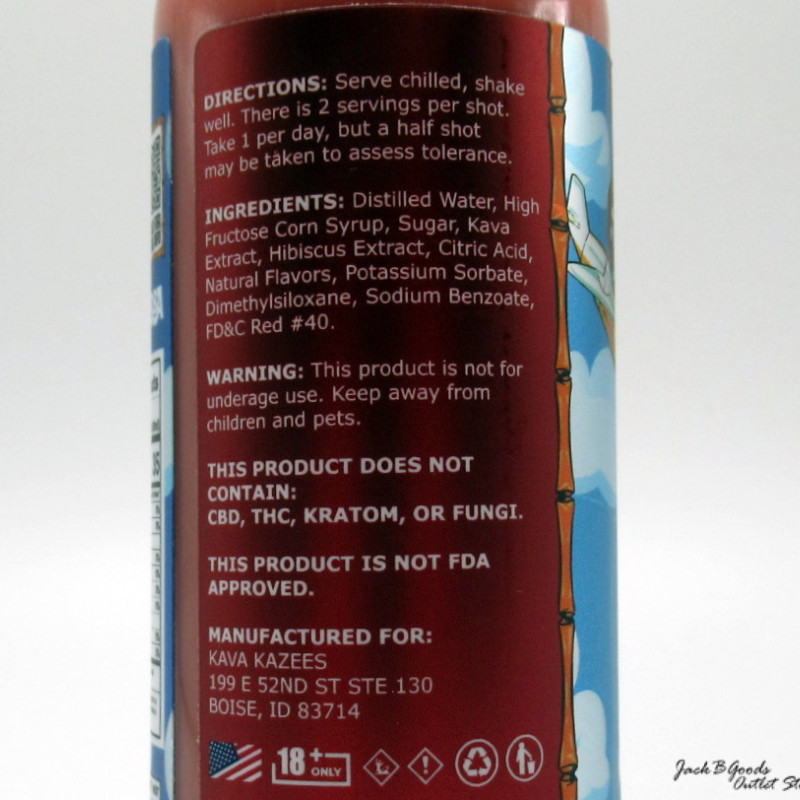Kava Kazees Primium Kava Shot - Raspberry Hibiscus Flavor - Fast Acting 1000mg (12)