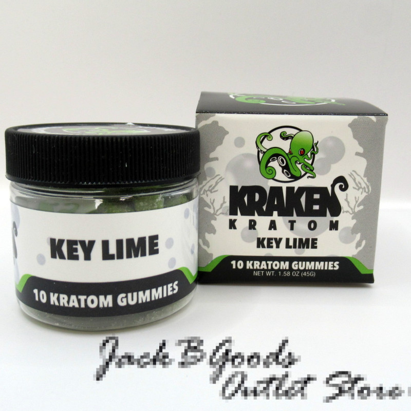 Kraken Kratom Gummies (30MIT) Delicious Key Lime Flavor Bottle (10ea)
