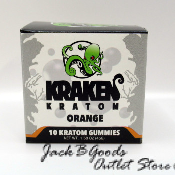 Kraken Kratom Gummies (30MIT) Delicious Orange Flavor Bottle (10ea)