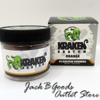 Kraken Kratom Gummies (30MIT) Delicious Orange Flavor Bottle (10ea)