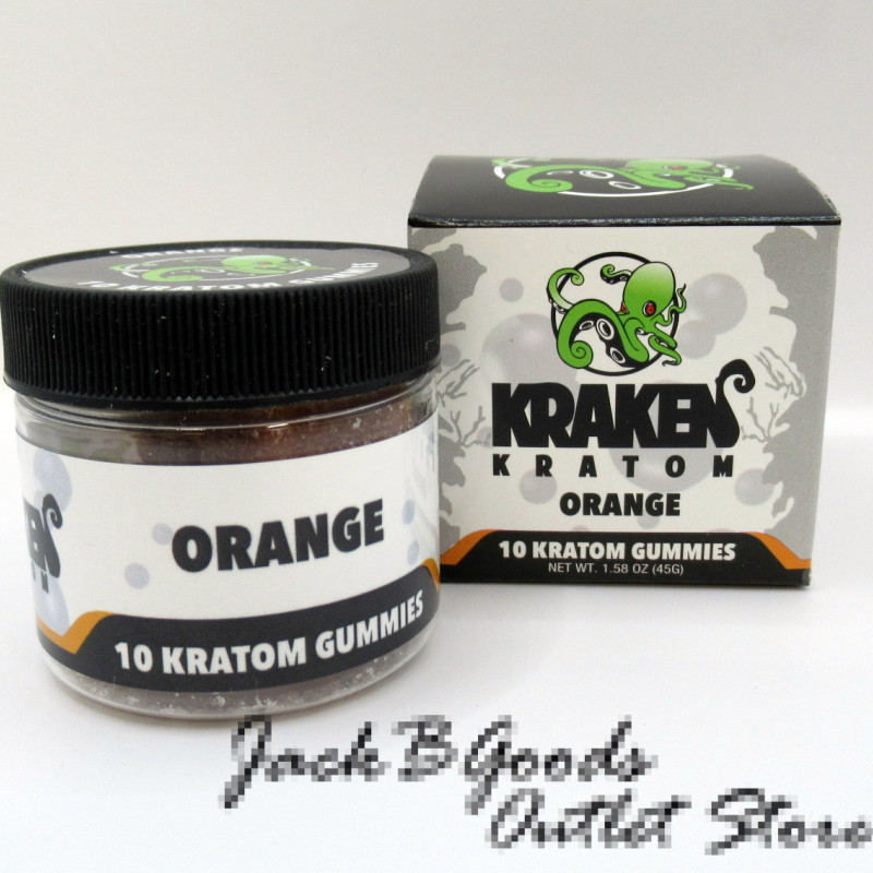 Kraken Kratom Gummies (30MIT) Delicious Orange Flavor Bottle (10ea)
