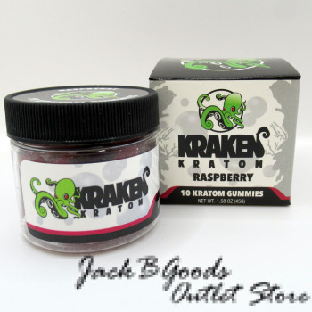 Kraken Kratom Gummies (30MIT) Delicious Raspberry Flavor Bottle (10ea)