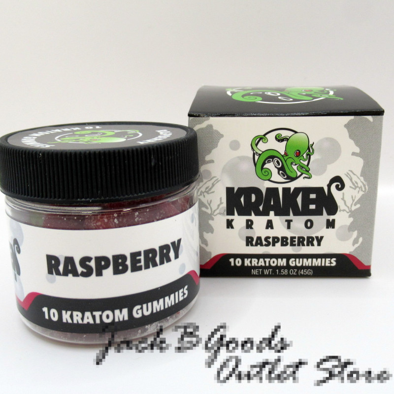 Kraken Kratom Gummies (30MIT) Delicious Raspberry Flavor Bottle (10ea)