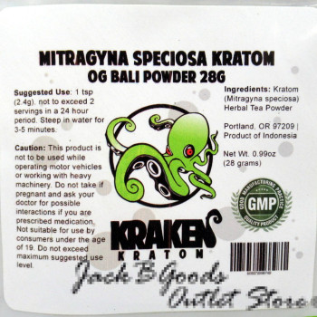 Kraken Kratom OG Bali Kratom Powder 28gm(1oz)