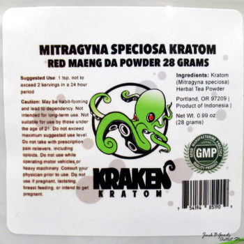 Kraken Kratom Red Vein Maeng Da Kratom Powder 28gm(1oz)
