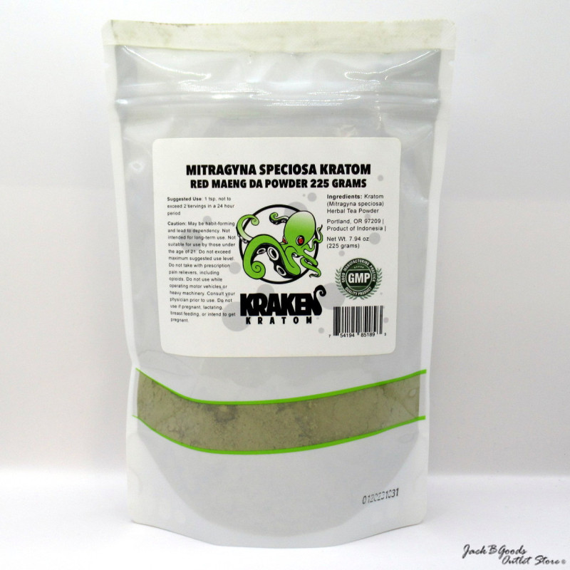 Kraken Kratom Red Vein Maeng Da Kratom Powder 225gm(8oz)
