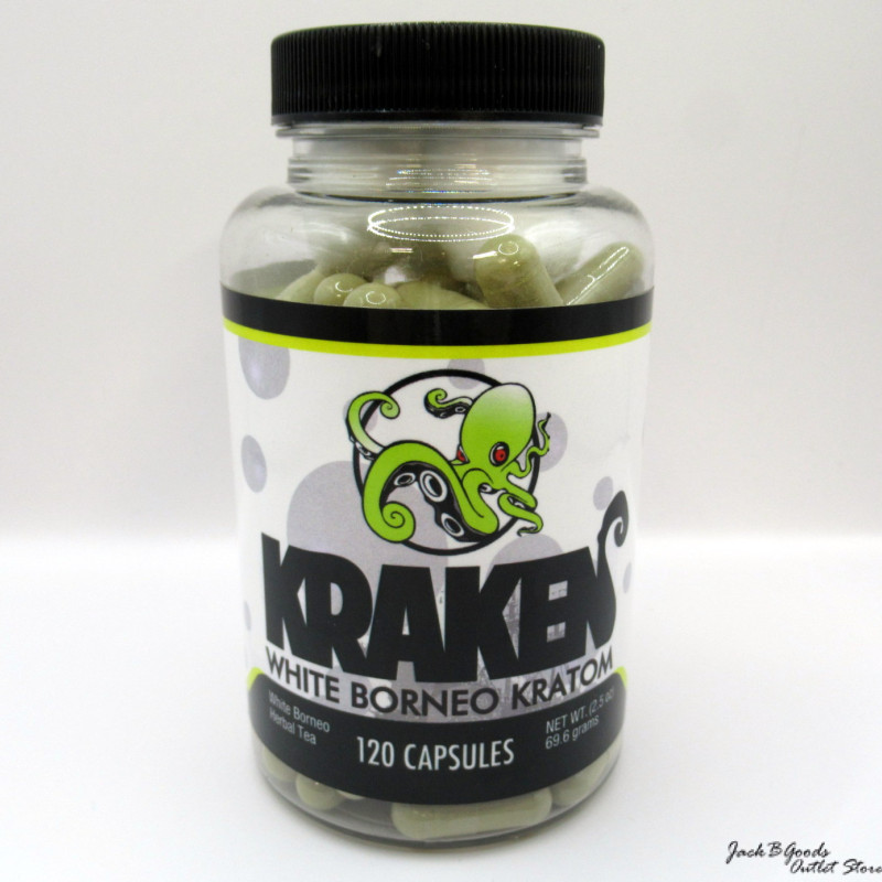 Kraken Kratom White Borneo Kratom Capsules 120ct Bottle