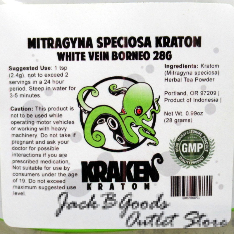 Kraken Kratom White Vein Borneo Kratom Powder 28gm(1oz)