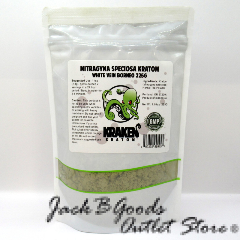 Kraken Kratom White Vein Borneo Kratom Powder 225gm(8oz)