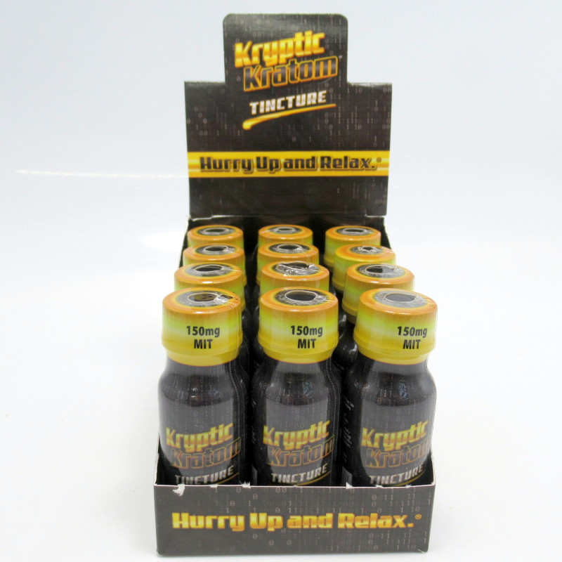 Kryptic Kratom Tincture Shot (15ml)(150MIT) - Drink ~ Relax ~ Be Happy (12ea)