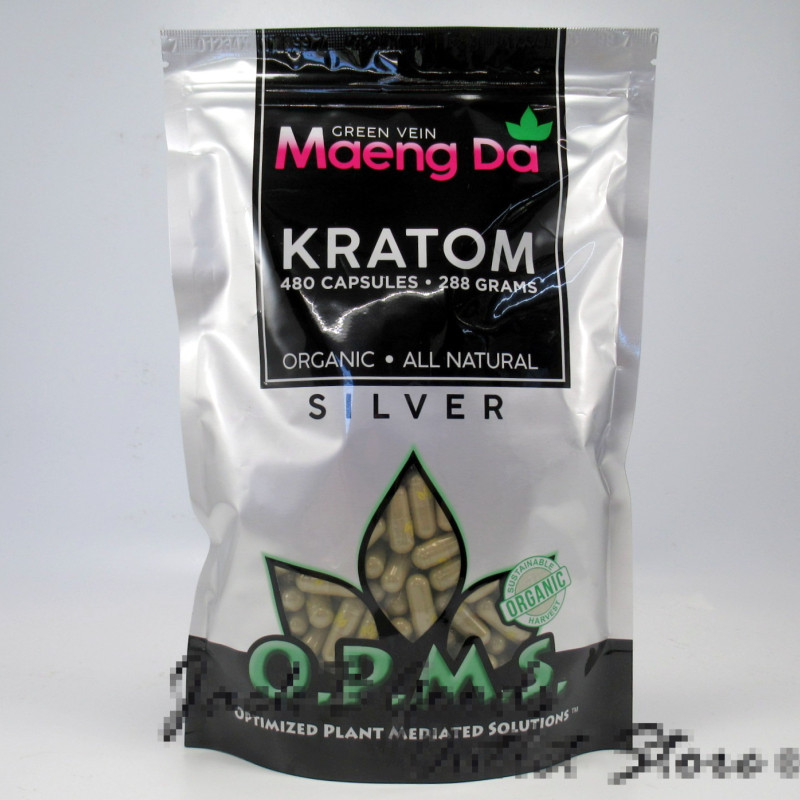 OPMS Silver Green Vein Maeng Da Kratom Capsules 480ct