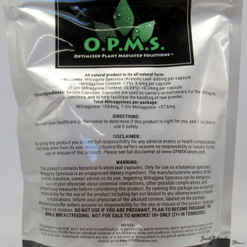 OPMS Green Vein Indo Kratom Capsules 240ct