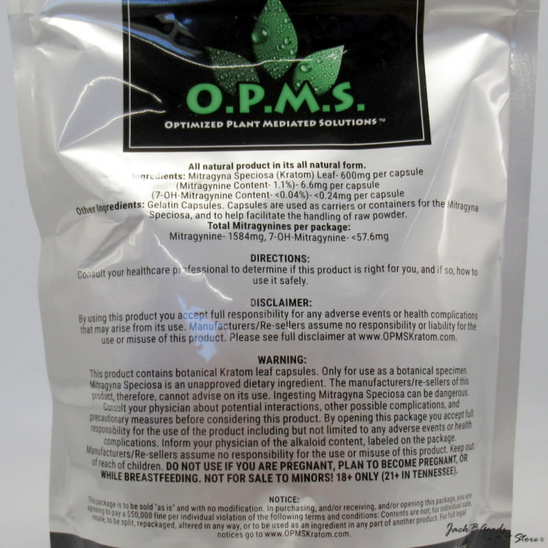 OPMS Green Vein Indo Kratom Capsules 240ct