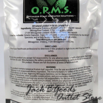 OPMS Green Vein Thai Kratom Capsules 480ct