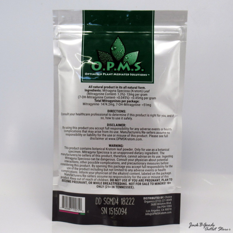 OPMS Silver Green Vein Maeng Da Kratom Powder 4oz