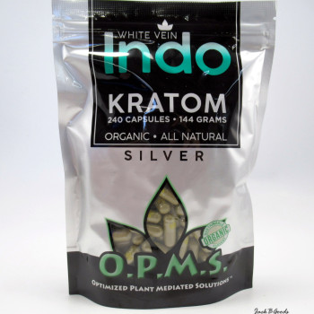 OPMS Silver White Vein Indo Kratom Capsules 240ct