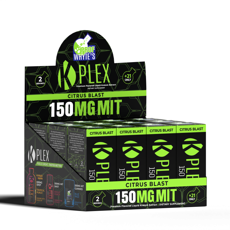 K Plex Premium Liquid Kratom Extract Shots - Citrus Blast Flavor 150MG (1)
