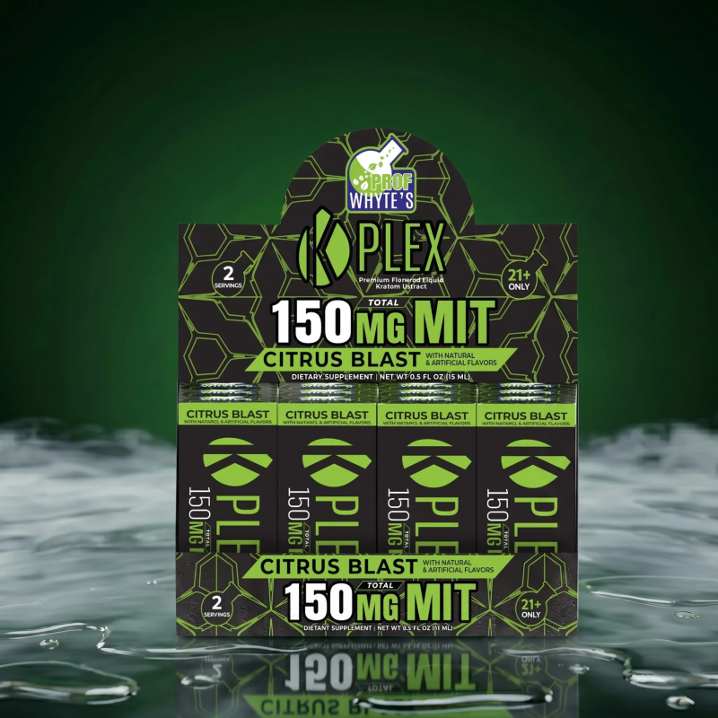 K Plex Premium Liquid Kratom Extract Shots - Citrus Blast Flavor 150MG (12)