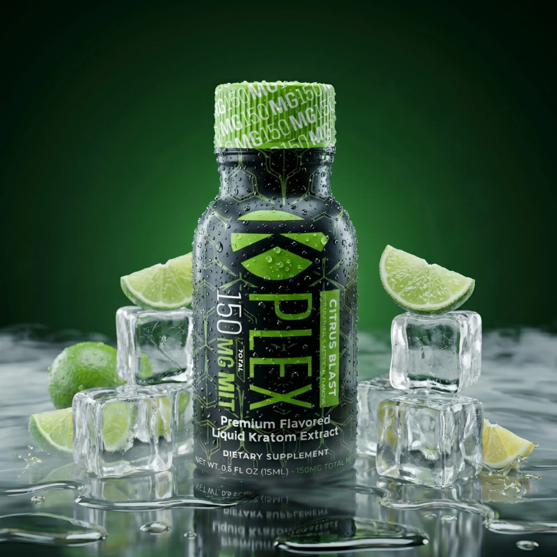 K Plex Premium Liquid Kratom Extract Shots - Citrus Blast Flavor 150MG (1)